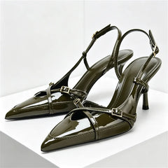 Cross Metal Buckle Strap Decoration High Heel