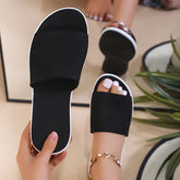 Elastic Force Slippers Sandals Roman Flat Slippers Casual Beach Indoor and Outdoor Shoes