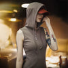 Sleeveless High-Slit Hooded Waist Cinching Backless Evening Bodycon Dress