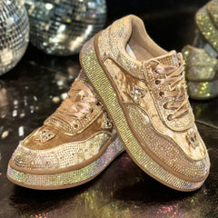 Luxury Designer Sneakers Outdoor Platform Female Sneakers Luxury Rhinestone Ladies Shoes