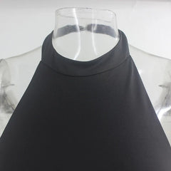 Halter Shiny Slim Backless Club Elegant Mini Dress