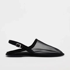 Luxury Brand Designer Flat Sandals Back Trip Strap Sandalias Mesh Breathable Casual Slides Mules Shoe