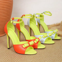 Elegant Butterfly-knot Thin High Heel