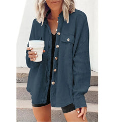 Women's casual cardigan with patch pockets