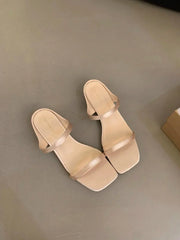 Designer Brand Slipper Narrow Band Ladies Elegant Slides Thin High Heel