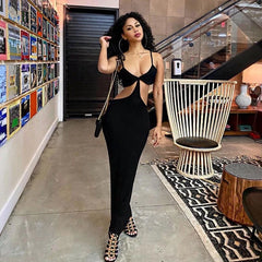 Elegant Sleeveless Night Club Party Long Maxi Dress