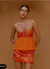 Elegant Sequins Mesh Puff Hem Strapless Tank Top High Skirt Suit  Tops Set
