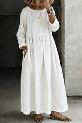Women's Round Neck Long Sleeve Denim Dress