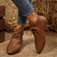 Ankle Boots Lace Up Leather Shoes