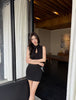 Casual Sheath Pencil Zipper Simple Slim Sleeveless Mini Dress