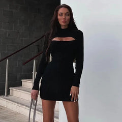 Cut Out Bodycon Dress Night Club Mini Dress