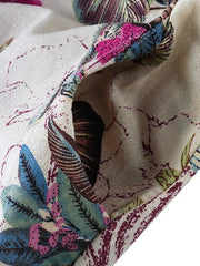 3/4 Sleeve Crew Neck Floral Print Vintage Long Maxi Dress