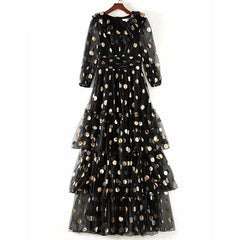 Dot Printed Party Long Maxi Dress