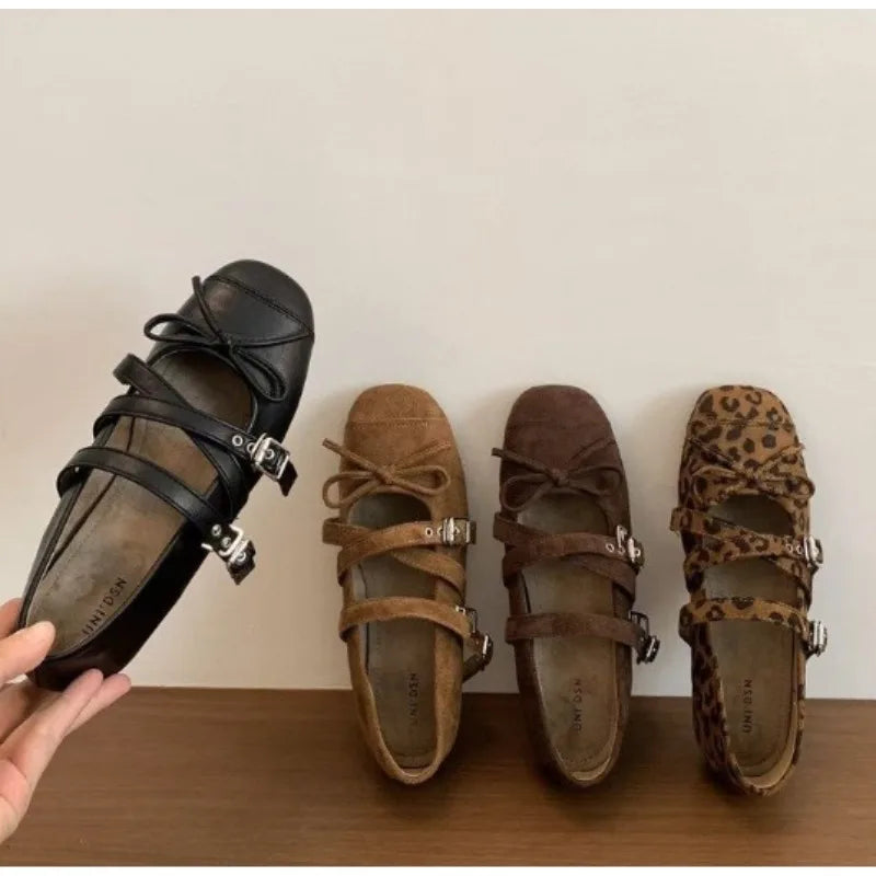 Spring Autumn Butterfly-knot Flats Concise Ladies Ballet Style Shoes