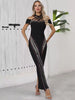 Elegant Crystal Off-Shoulder with Criss-Cross Accents Party Evening Maxi Dress
