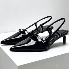 Pointed Toe Sandals Red Thin High Heel