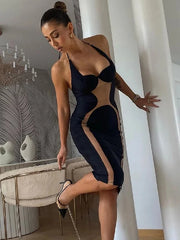 Sleeveless Mesh Club Party Bodycon Dress