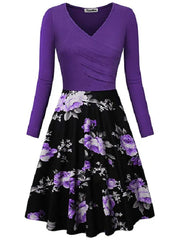 Wrap Top and Printed Skirt Dress