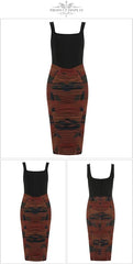 Spaghetti Strap Dress Sleeveless Patchwork Mesh Club Party Dress
