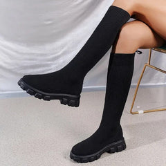 Women's knee-high sock boots