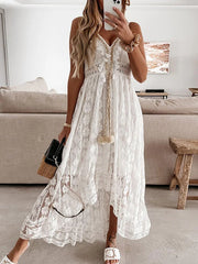 Off-The-Shoulder Sleeveless Lace Dresses