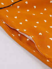Heart Print Short Sleeve Mini Dress