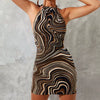 Trendy Halter Cross-Border Plaid Slim Comfortable Mini Dress