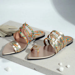 Clip Toe Flat Sandals Pointed Toe Gladiator Slippers for Light Comfort Shoes
