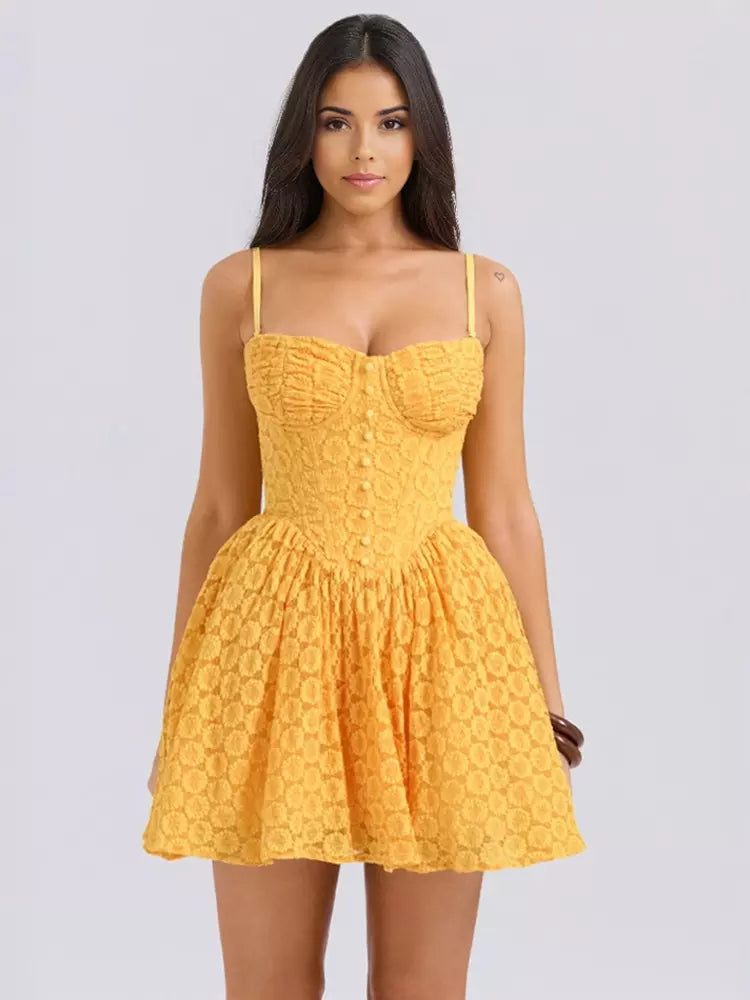 Elegant Sweetheart Neckline Backless Graduation Dating Lace Sundress