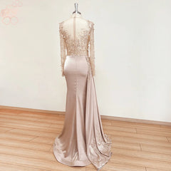 Elegant Mermaid Long Sleeves Evening Night Dress for Women