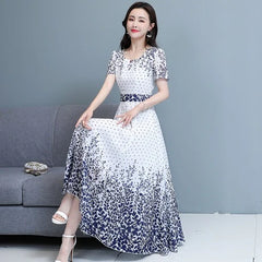 Elegant O-neck Dress Retro Beach Party Dress