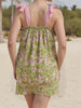 Casual Floral Print Tie Up Strap Sleeveless Loose Mini Dress