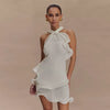 Hanging Neck Backless Lace-up Sleeveless Party Evening Robe Casual Dress