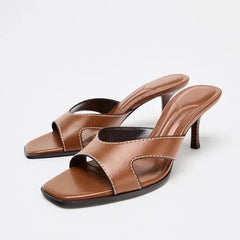 Elegant Brown Thin High Heel