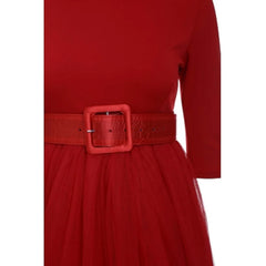 Peter Pan Collar Long Sleeve A-Line Midi Dress