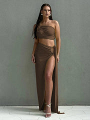 Tank Tops Long Skirts Party Club Vacation Two Piece Matching Sets