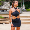 Elegant Sheath Halter Backless Cut Out Bodycon Mini Dress