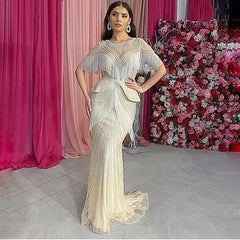 Tassel Beading Mermaid Evening Dresses
