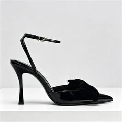 Elegant Bow Designer Black High Heel