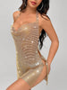 Casual Metal Rhinestone Bodycon Vintage Mini Dresses