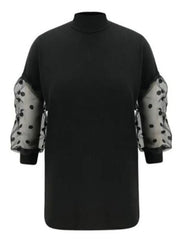 Casual High Collar Long Sleeve Mini Dress