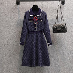 Designer Clothing high End Bow Tie Slimming Knitted Long party Dress