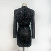 Luxury Glitter Beaded Sequins Party Pleated Bodycon Mini Dress
