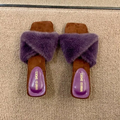 Autumn and Winter Square Toe Block Heel