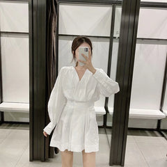 Stylish V Neck Casual Mini Dress