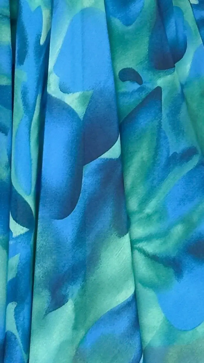 Xarissa Mini Dress - Blue / Green Print
