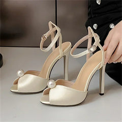 Luxury Satins Pumps Cozy Peep Toe 11CM Thin Heel