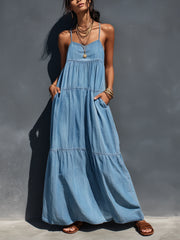 Women's Casual Loose Fit Flaared maxi Dress