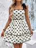 Casual Knitted Printing Pullover Spaghetti Strap Mini Sundress