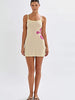 Trendy Knit Print Spaghetti Strap Backless Mini Dress Beachwear